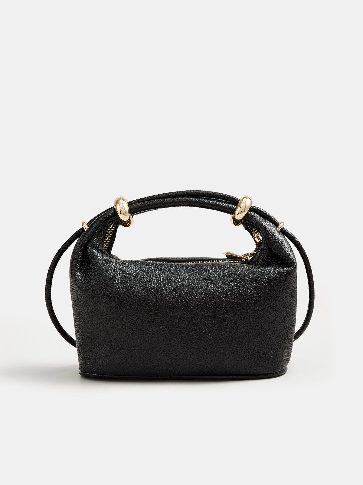 Metal Accent Mini Handbag with Detachable Shoulder Strap