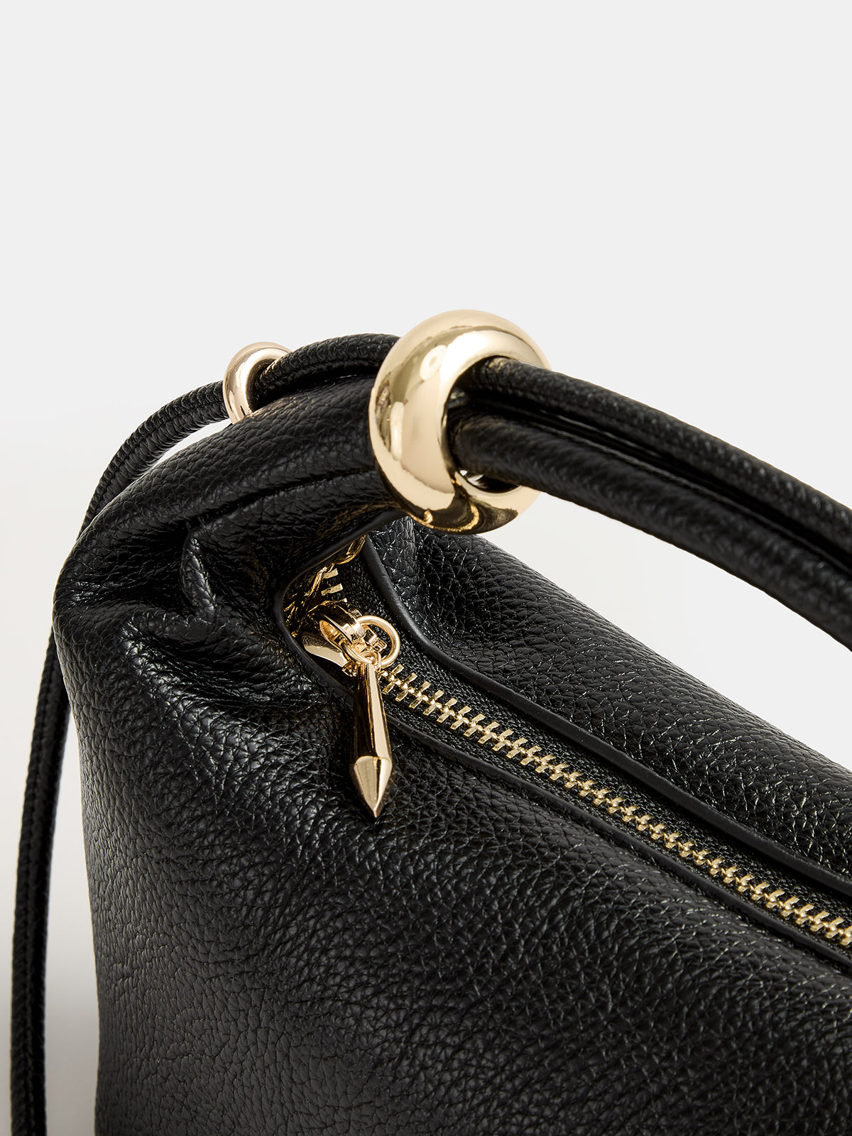 Metal Accent Mini Handbag with Detachable Shoulder Strap