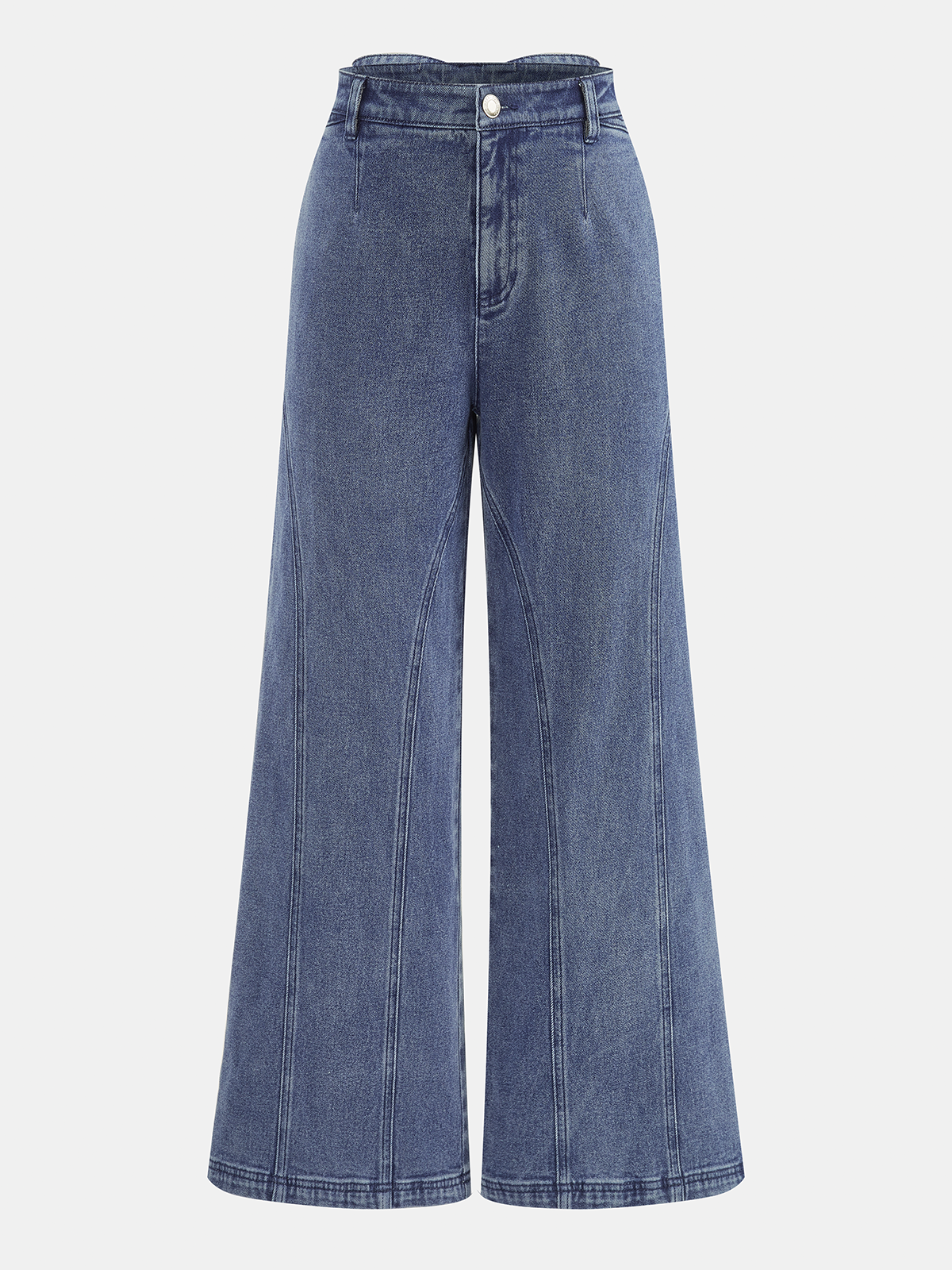 Bow Back High-Waist Wide-Leg Jeans for Women Casual Denim