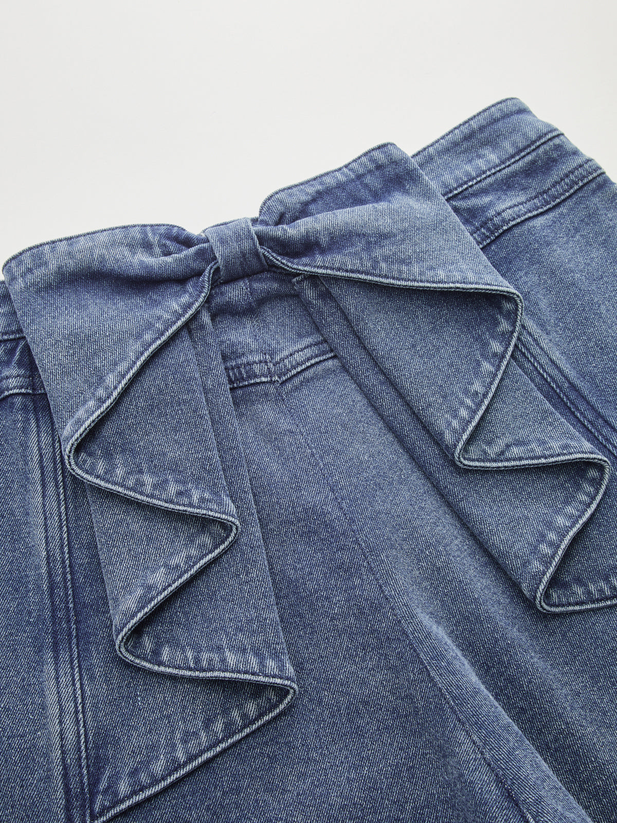 Bow Back High-Waist Wide-Leg Jeans for Women Casual Denim