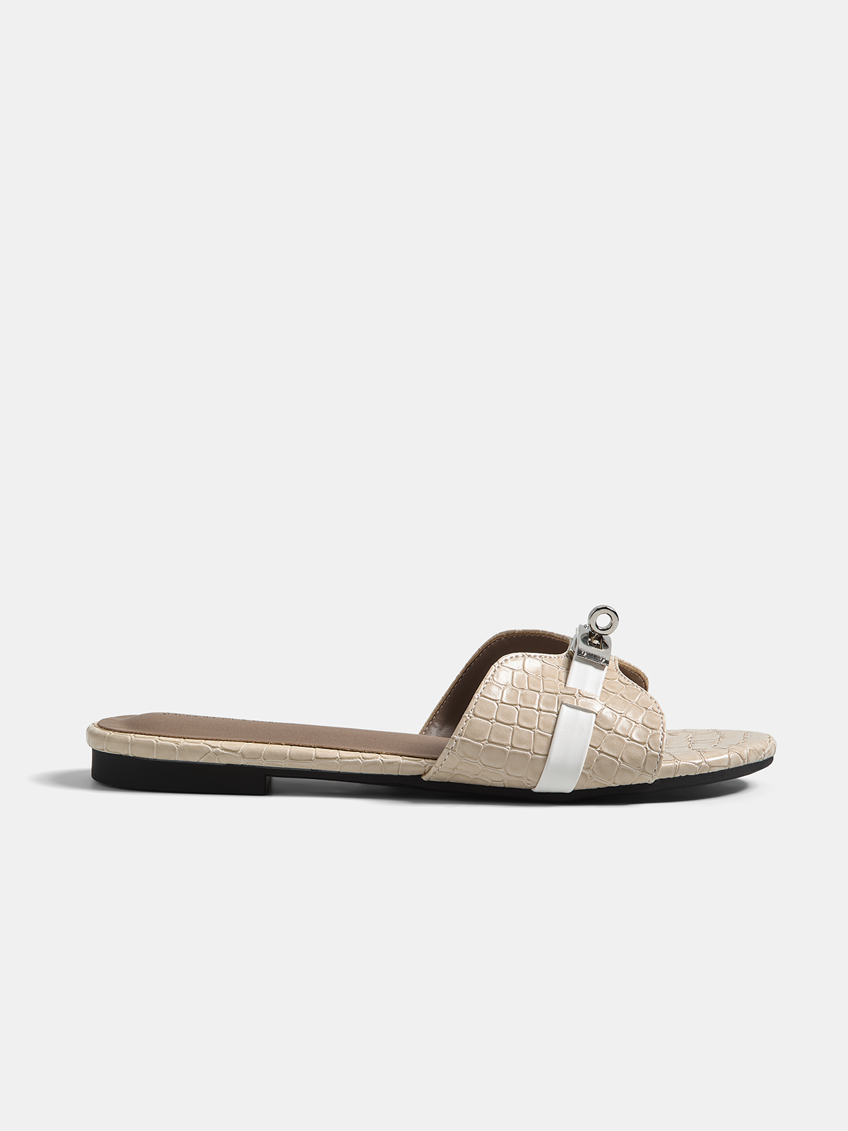 Crocodile Pattern Buckle Slide Sandals for Women Comfortable Summer Outdoor Footwear