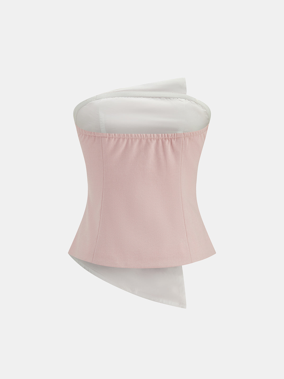 Asymmetric Ruched Strapless Top & Pants Set Elegant Evening Wear