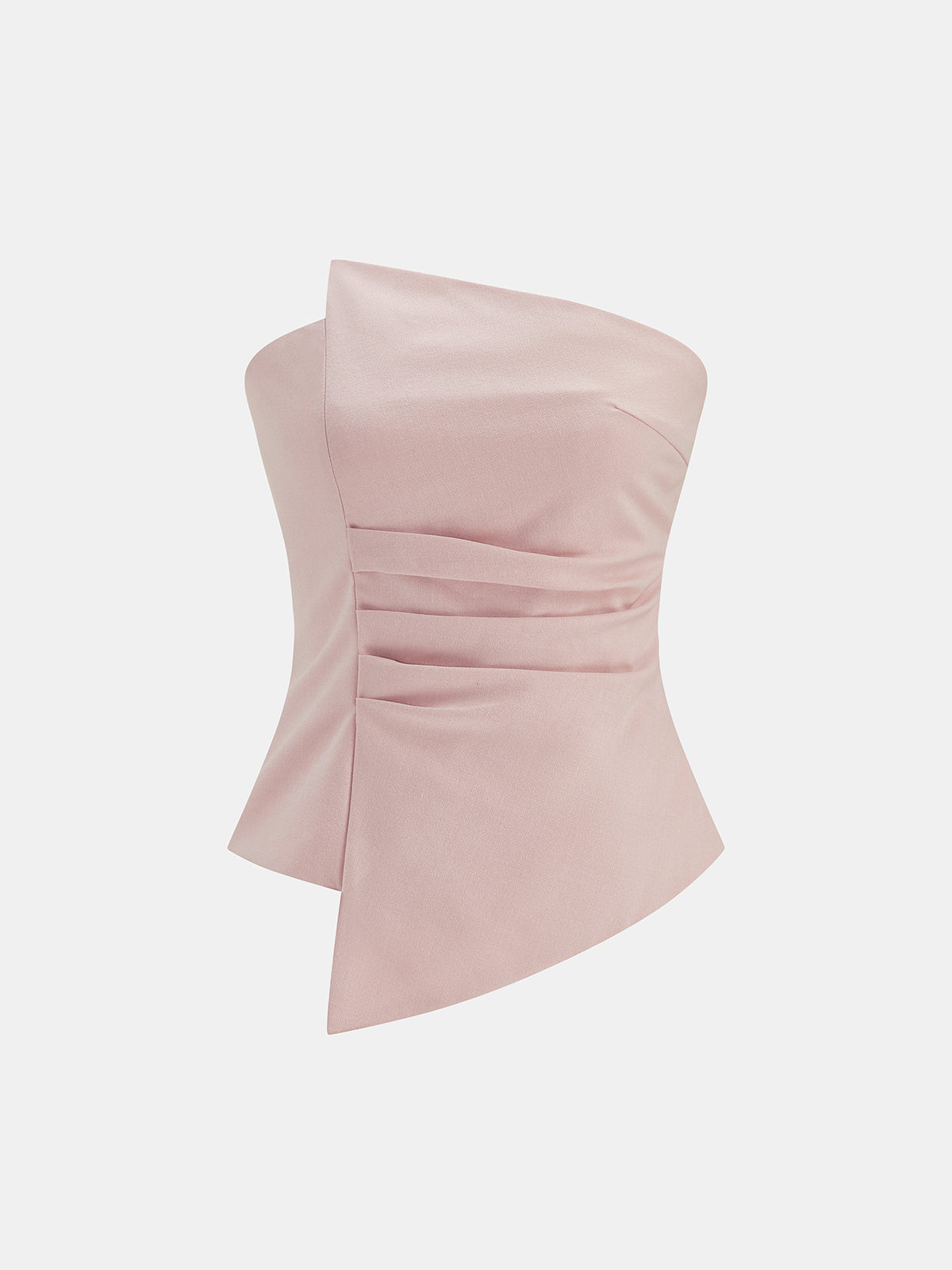 Asymmetric Ruched Strapless Top & Pants Set Elegant Evening Wear