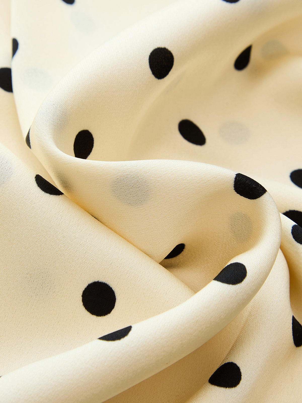 Polka Dot Asymmetric Hem Satin Blouse for Women, Lightweight Long Sleeve Top