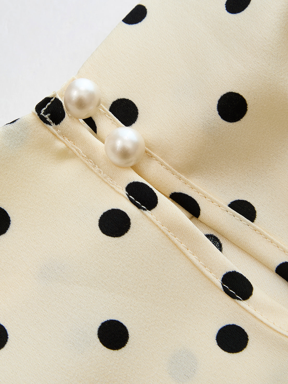 Polka Dot Asymmetric Hem Satin Blouse for Women, Lightweight Long Sleeve Top