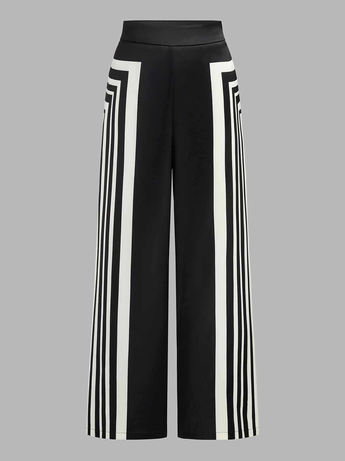 Graphic Stripe Halter Top & Casual Wide-Leg Pants Co-ord Set