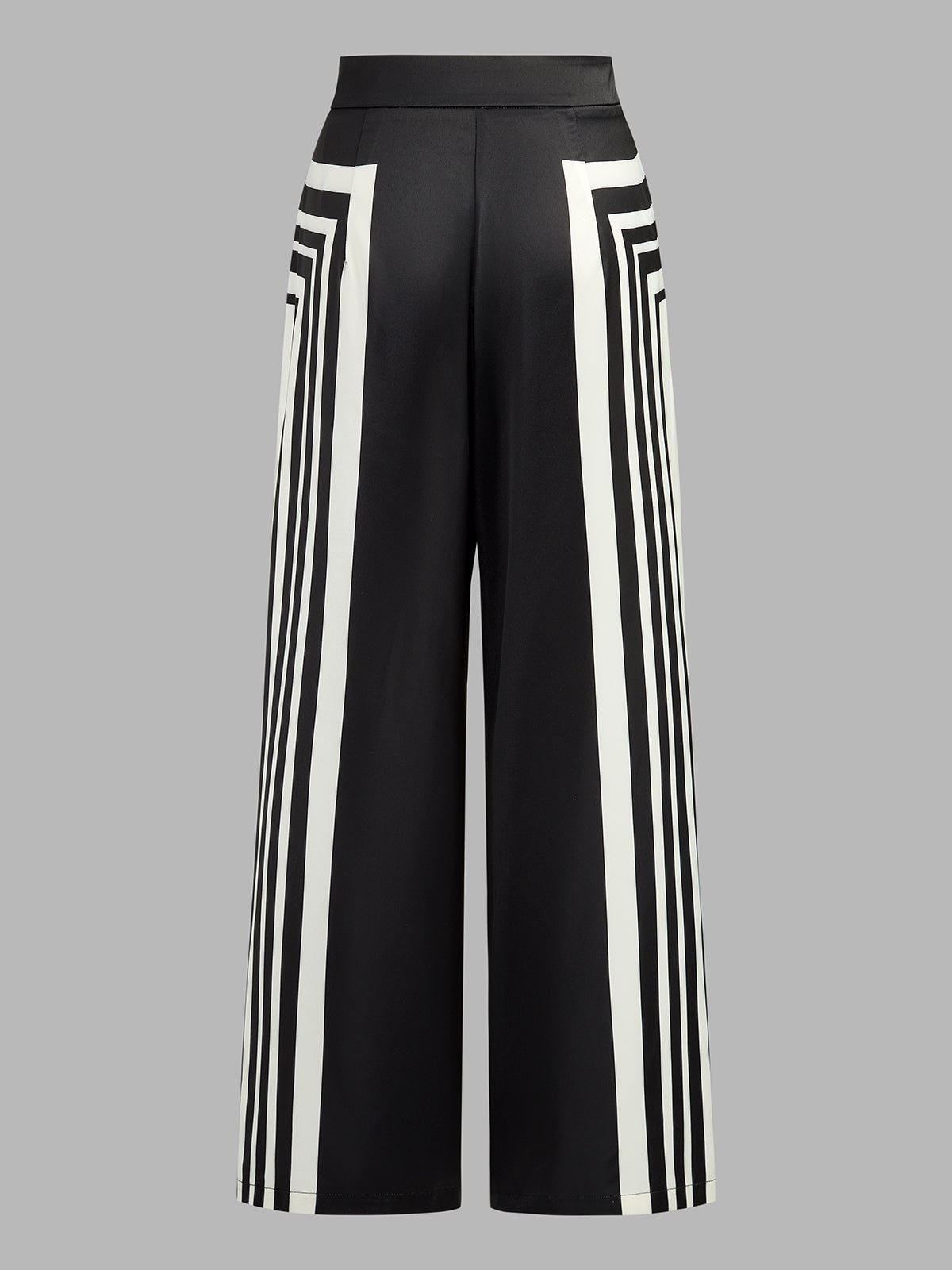 Graphic Stripe Halter Top & Casual Wide-Leg Pants Co-ord Set