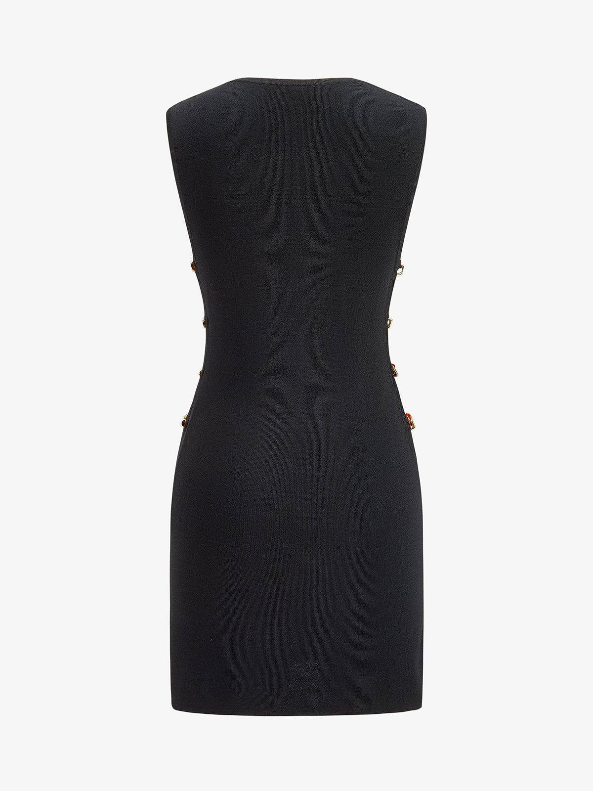Amber Bead Cutout Sleeveless Knit Mini Dress for Women Casual Summer Style