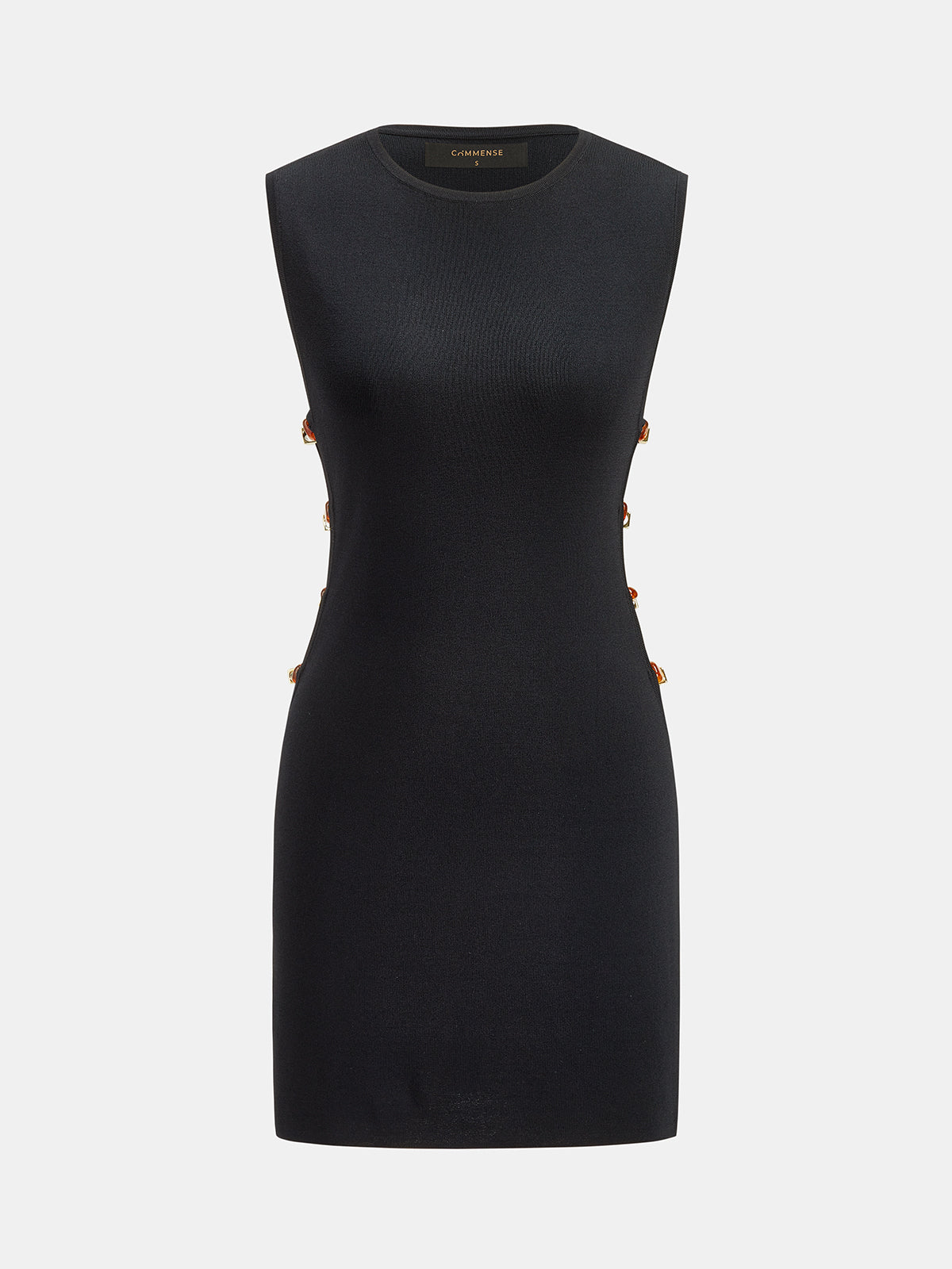 Amber Bead Cutout Sleeveless Knit Mini Dress for Women Casual Summer Style