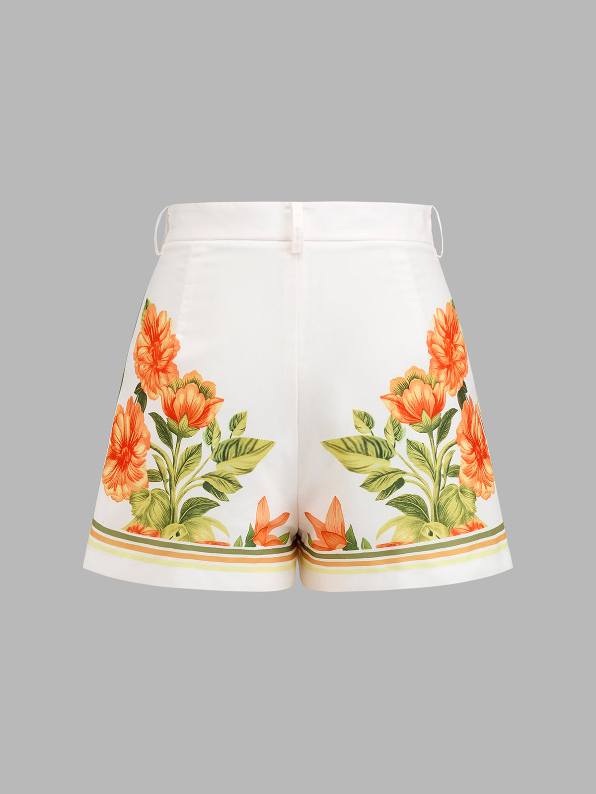 Floral Print Halter Top & Shorts Set for Summer Outdoor Wear