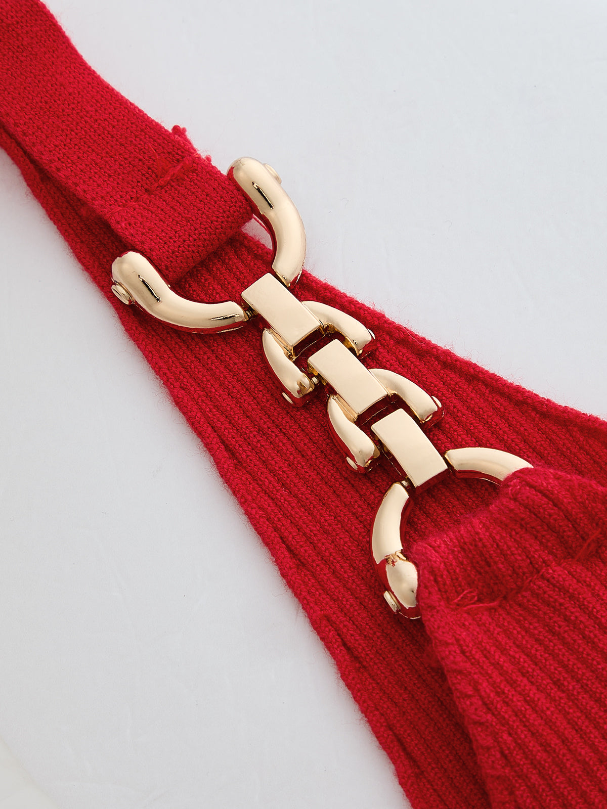 Metal Chain Strap Ribbed Knit Vest for Women Casual Layering