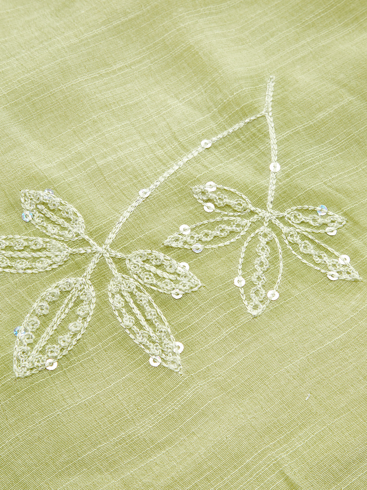 Sequin Leaf Embellished Slip Dress for Evening Events