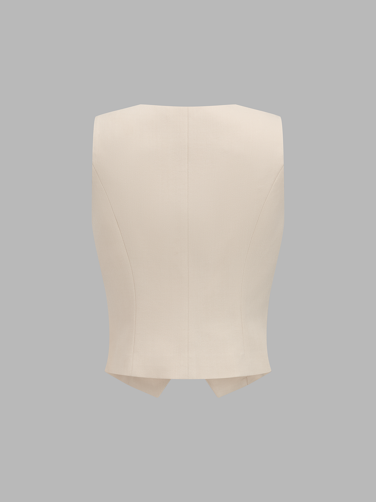 V-neck button-front cropped fitted vest and wide-leg trousers set, stylish women's business casual attire