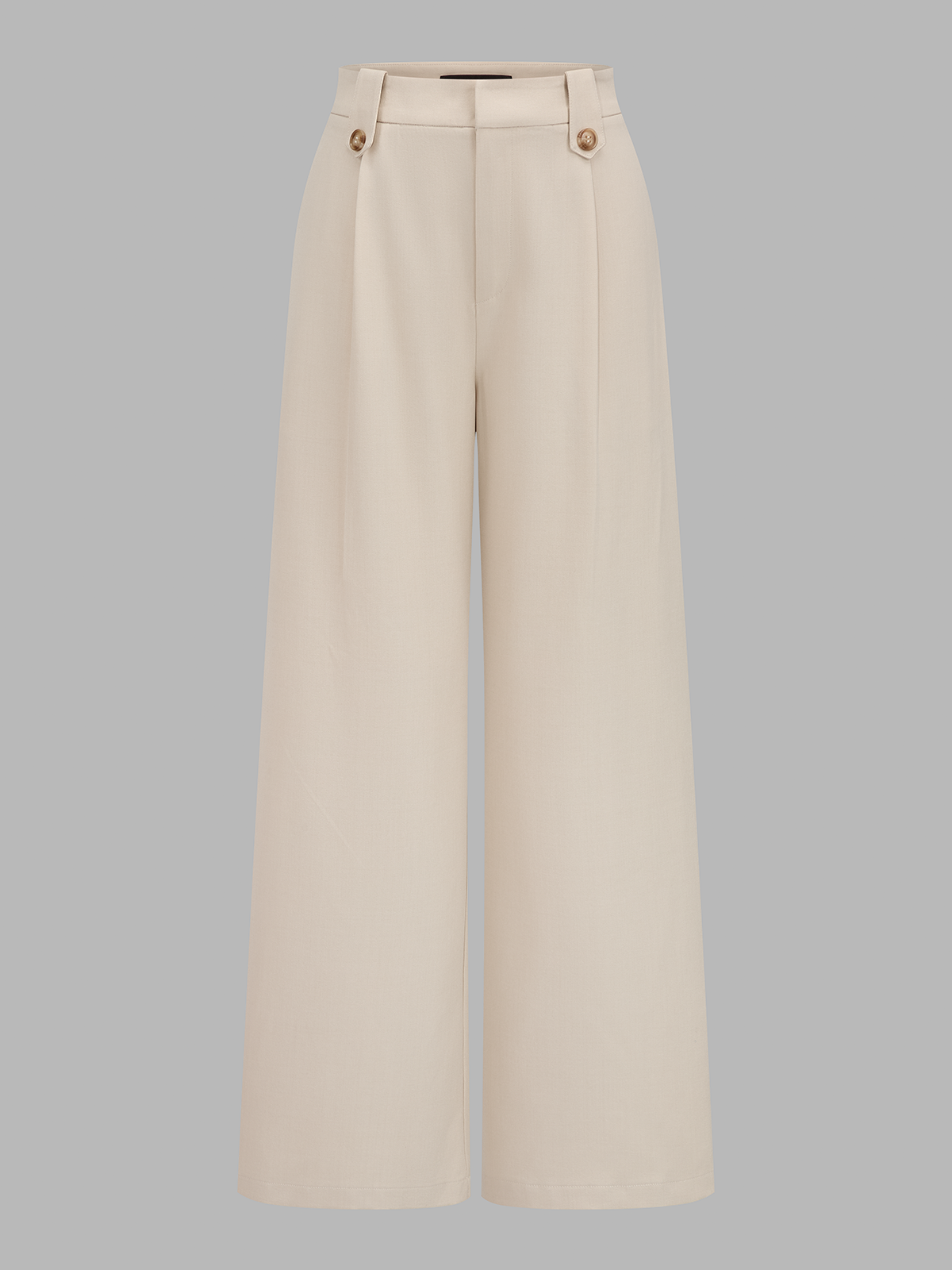 V-neck button-front cropped fitted vest and wide-leg trousers set, stylish women's business casual attire