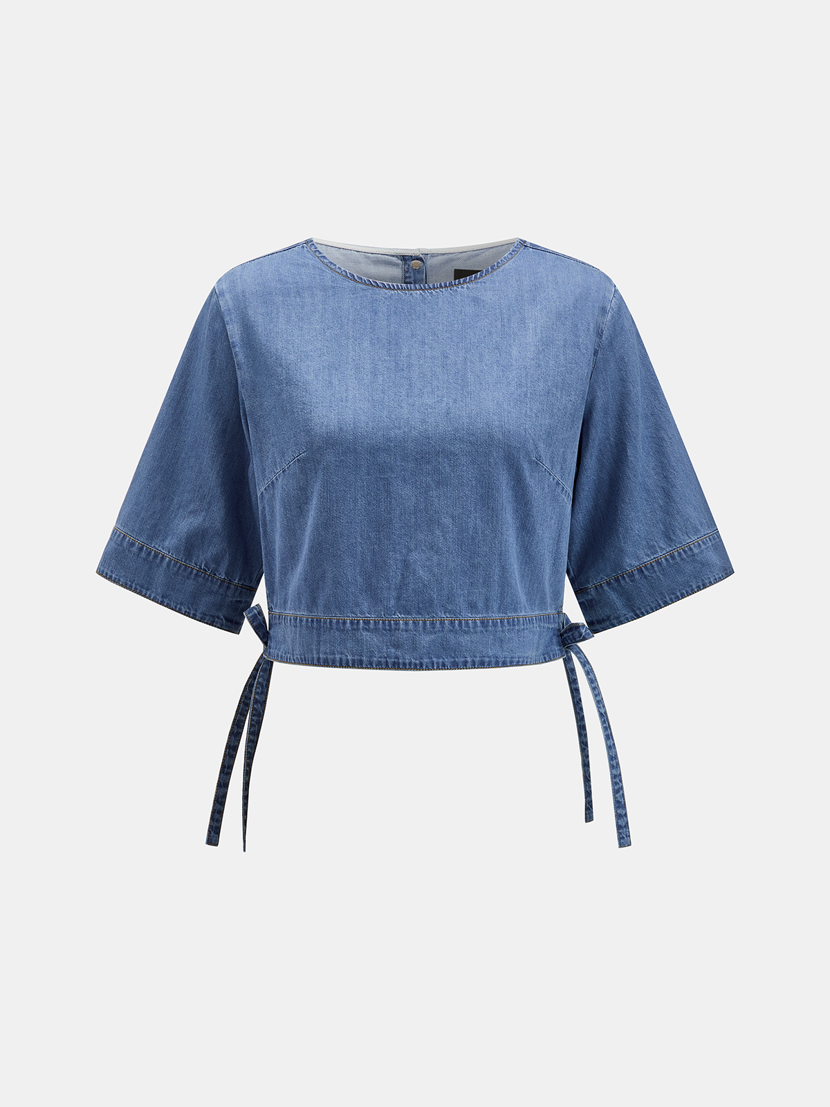 Side Tie Denim Top & Ombre Midi Skirt Set for Women Spring Collection