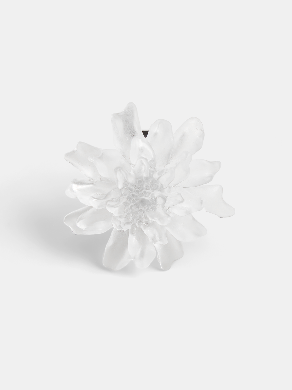 Large Flower Statement Open Ring, Adjustable Silver Floral Band Jewelry