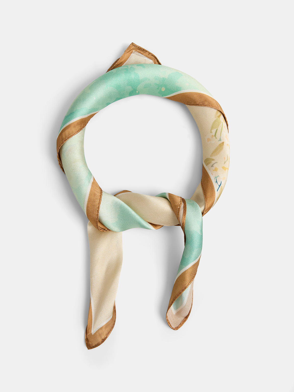Watercolor Flower Moon Print Silk Square Scarf, Elegant Floral Accessory for Women