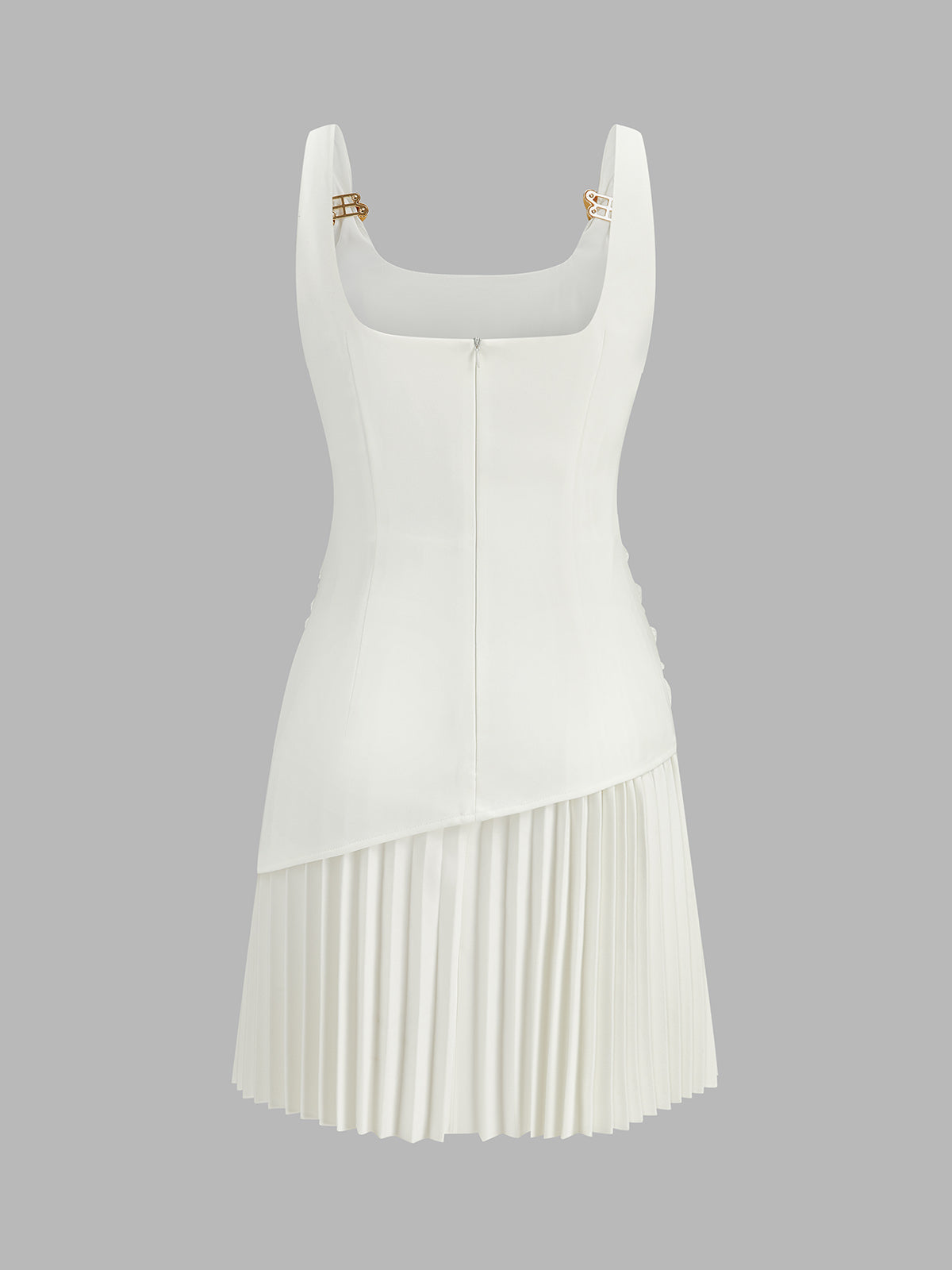 Ruched Pleated Mini Dress with Elegant Design Detail