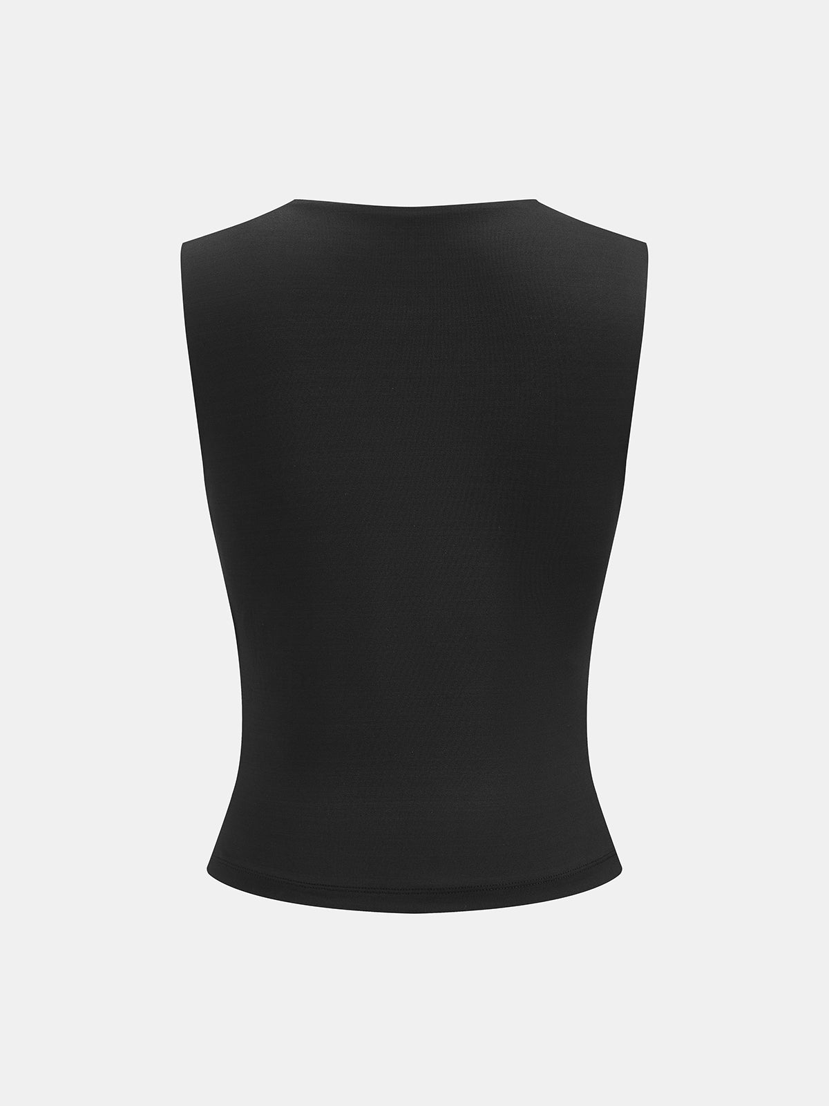 Ruched Sleeveless Fitted Blouse for Women - Elegant Office Wear