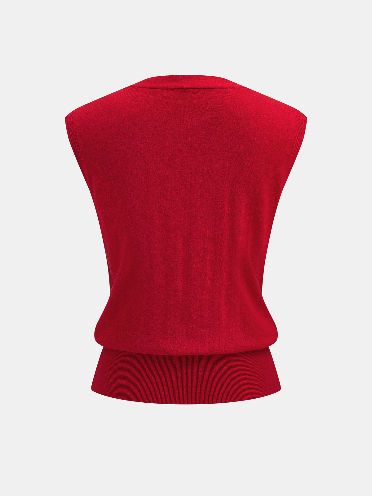 Wool Blend Sleeveless V-Neck Cardigan for Layering Essentials
