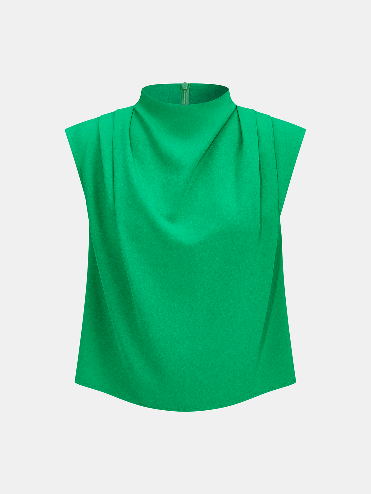 Draped Mock Neck Blouse & Tie-Waist Mini Skirt Set for Elegant Evening Wear