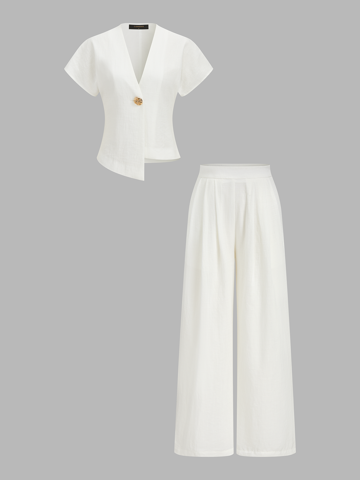 Irregular Hem Short Sleeve Top & Comfortable Pants Set for Women