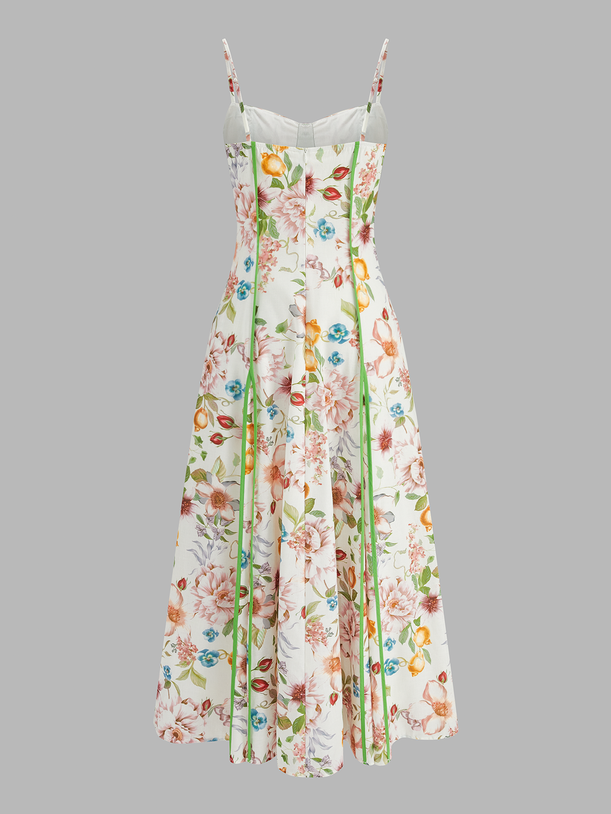 Corset Seam Tropical Print Swing Dress for Women Summer Vacation