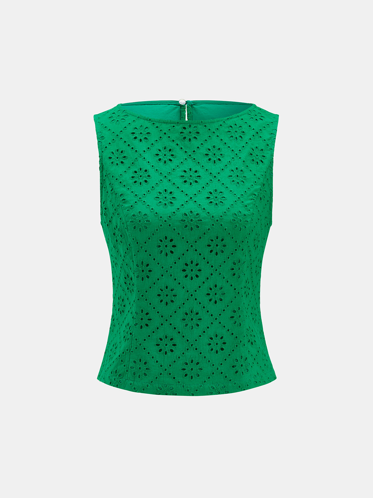 Eyelet Embroidered Top & Midi Skirt Set for Women Casual Wear