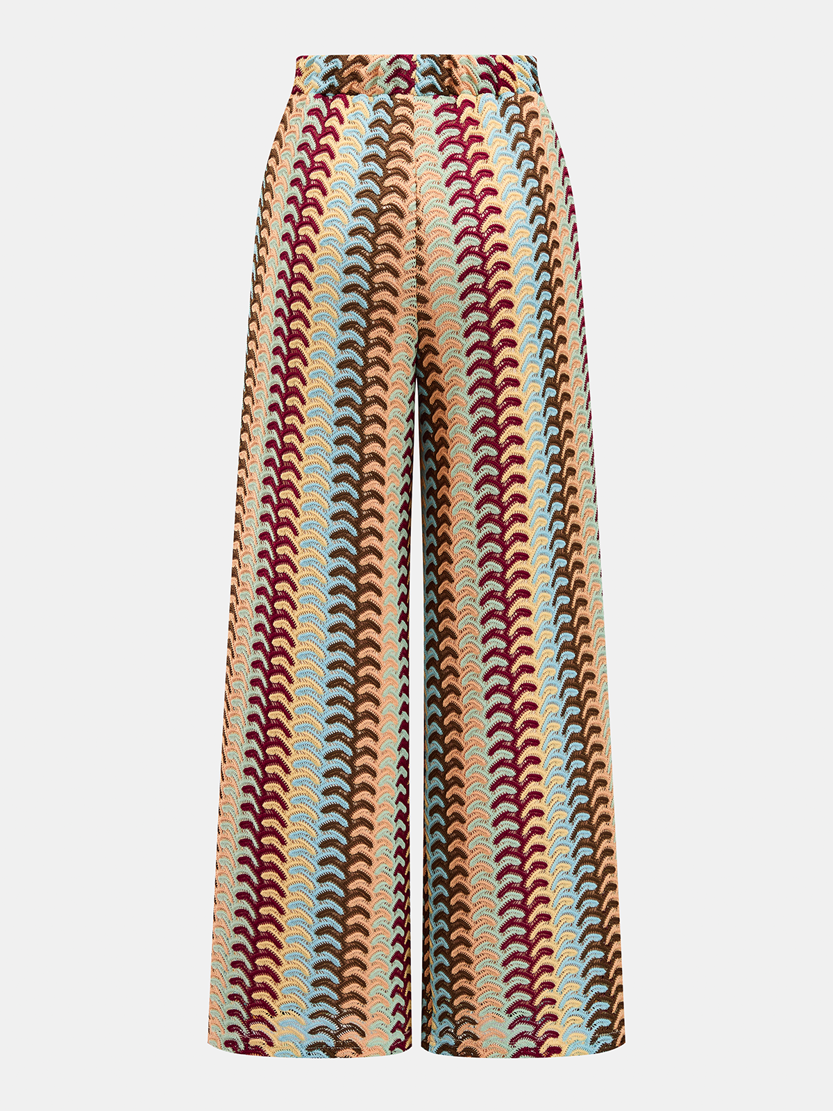 Multicolor Striped Knit Halter Top & Pants Set, Summer Beach Outfit Women