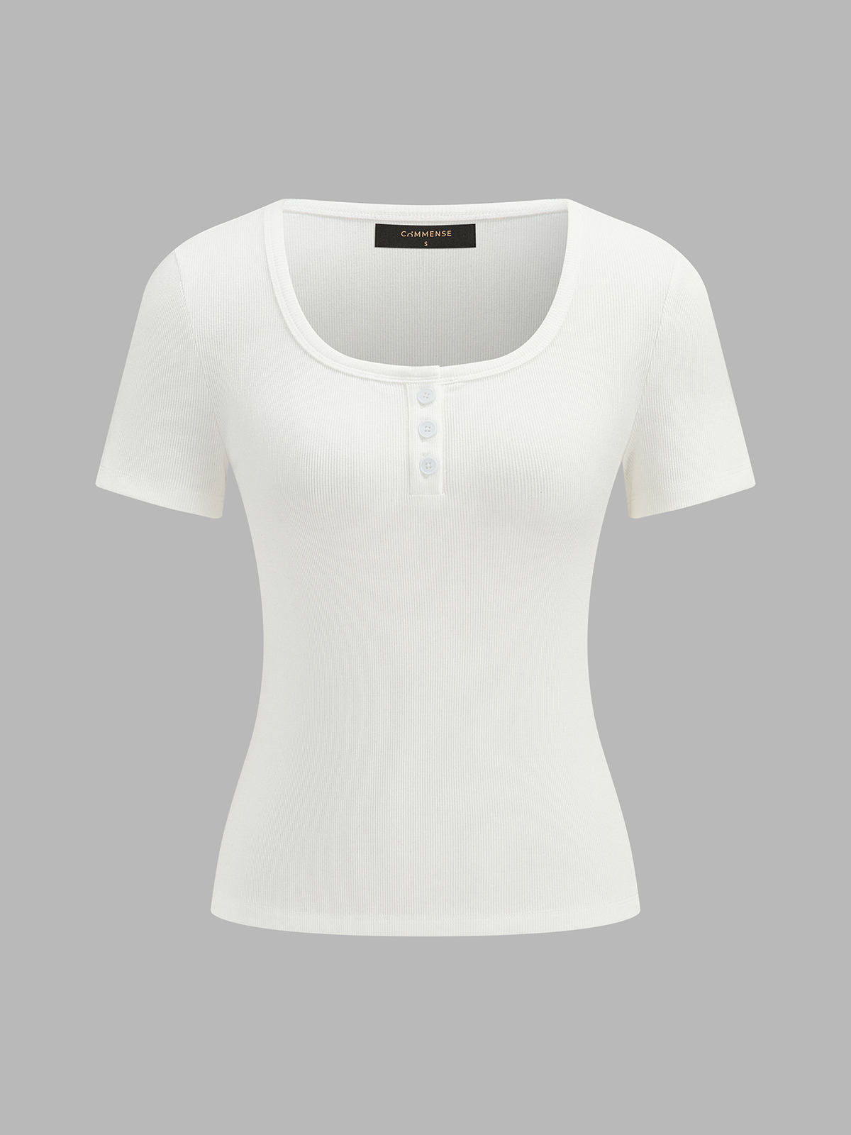 Henley Casual Ribbed Short Sleeve Top Soft Lightweight Fabric Comfort Fit