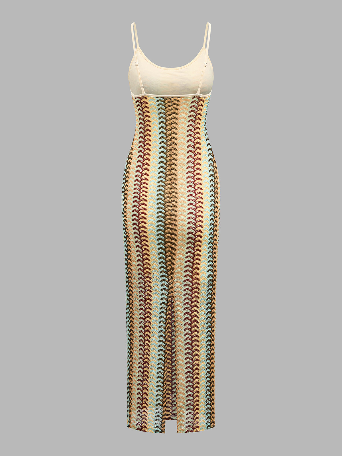 Multicolor Striped Knit Midi Cami Dress for Summer Casual Wear