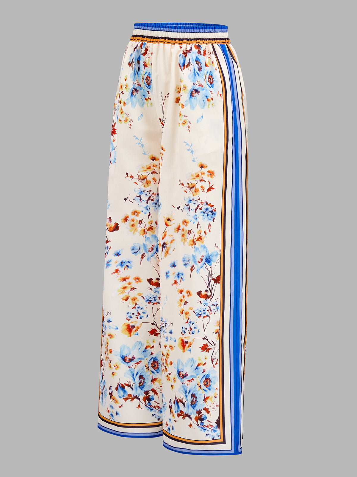 Floral Border Print Cami Top & Wide Leg Pants Set for Women Casual Summer