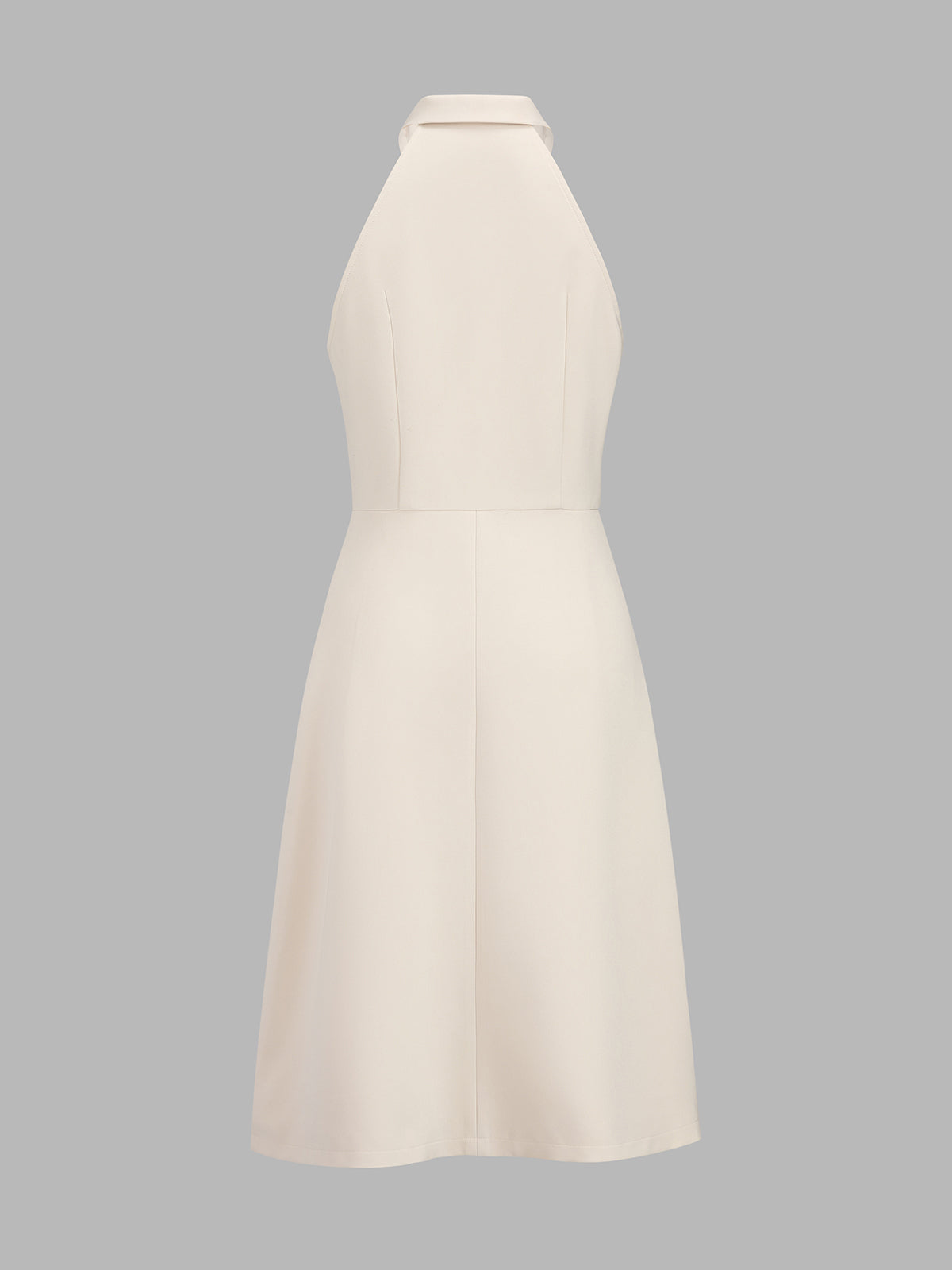 Keyhole Collared Pleated Midi Dress for Women with Belt Detail
