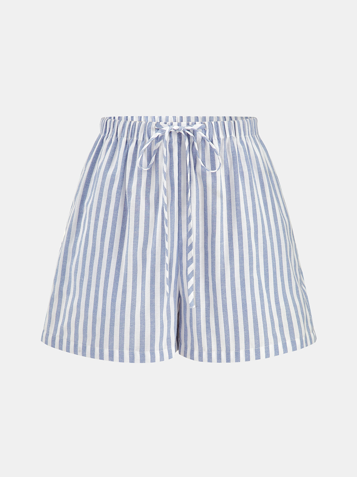 Striped Halter Top & Drawstring Shorts Set for Summer Outfits