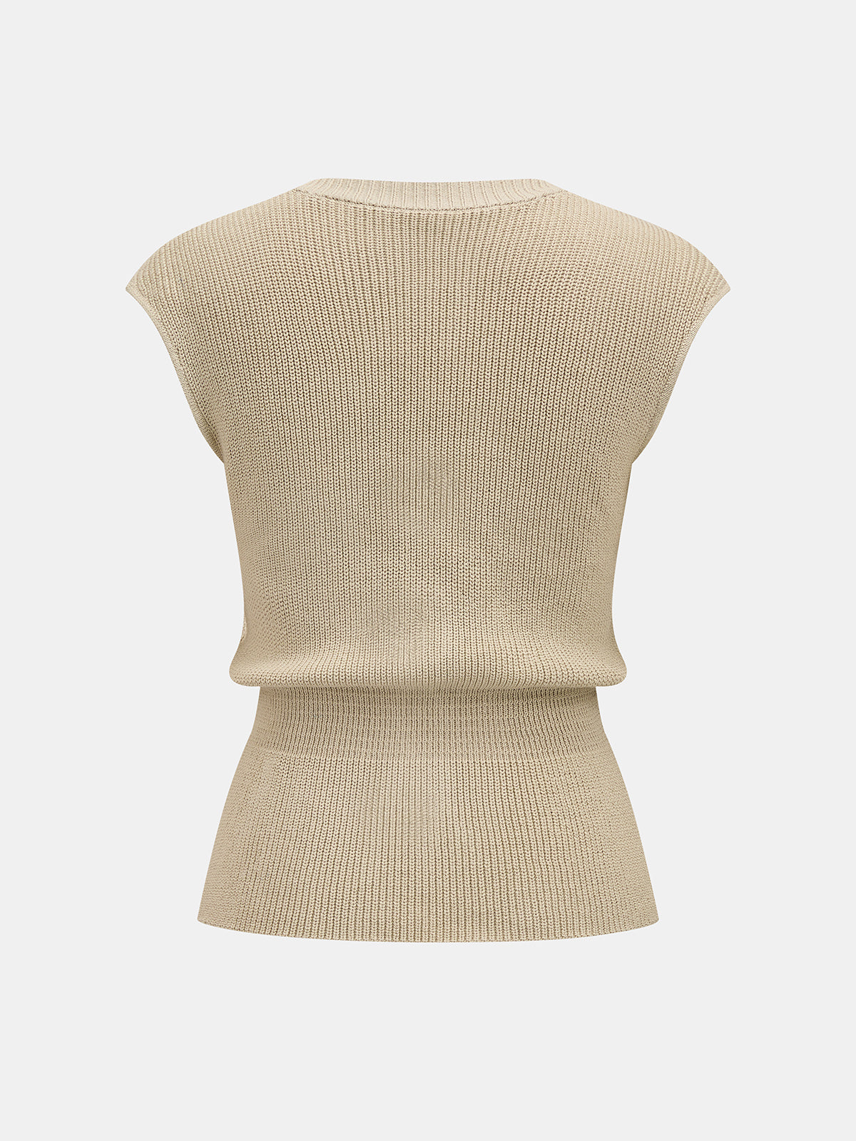 V-Neck Metal Accent Knit Vest Lightweight Layering Piece