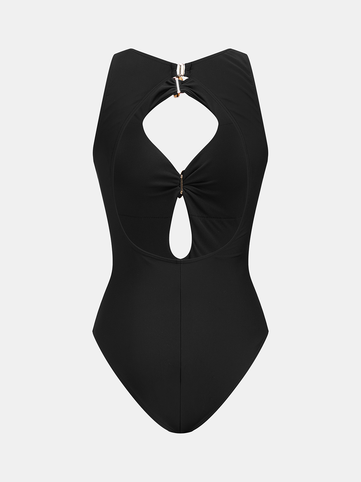 Cutout Metal Accent One Piece Swimsuit for Women Stylish Beachwear