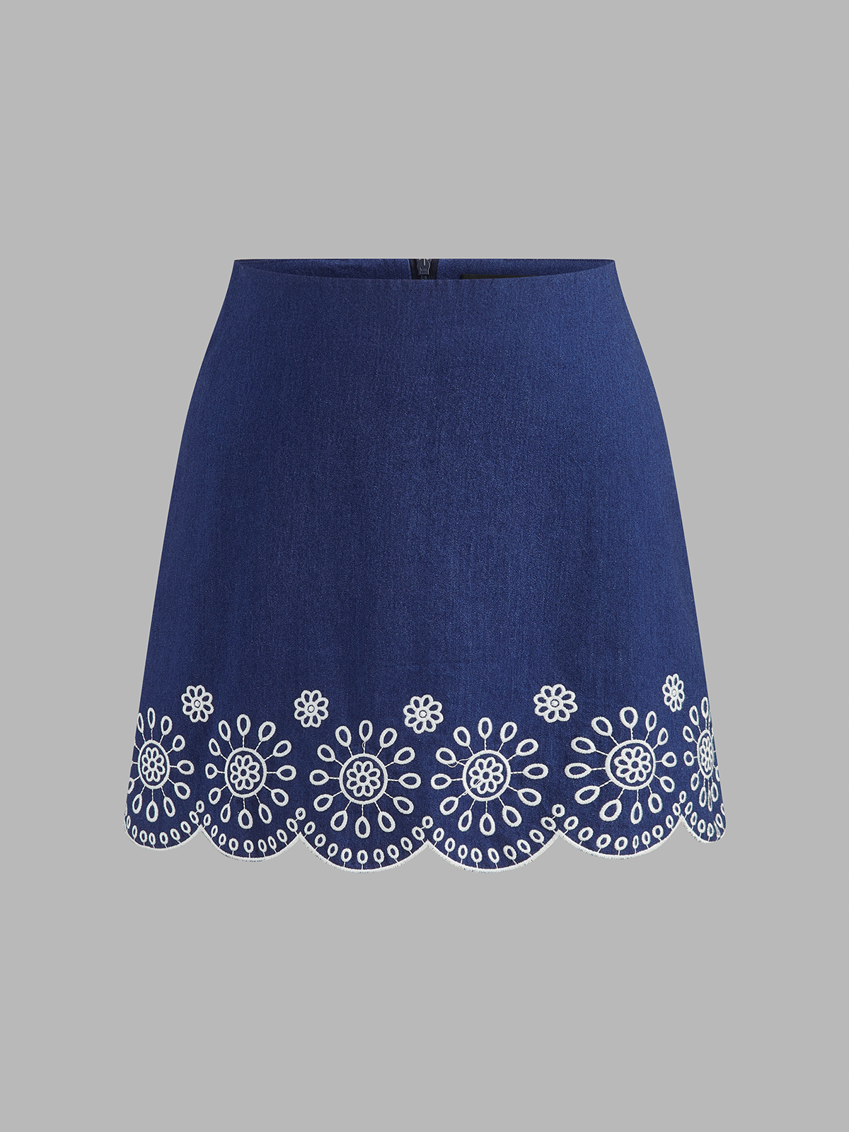 Embroidered Scalloped Two Piece Skirt Set for Women, Elegant Evening Wear