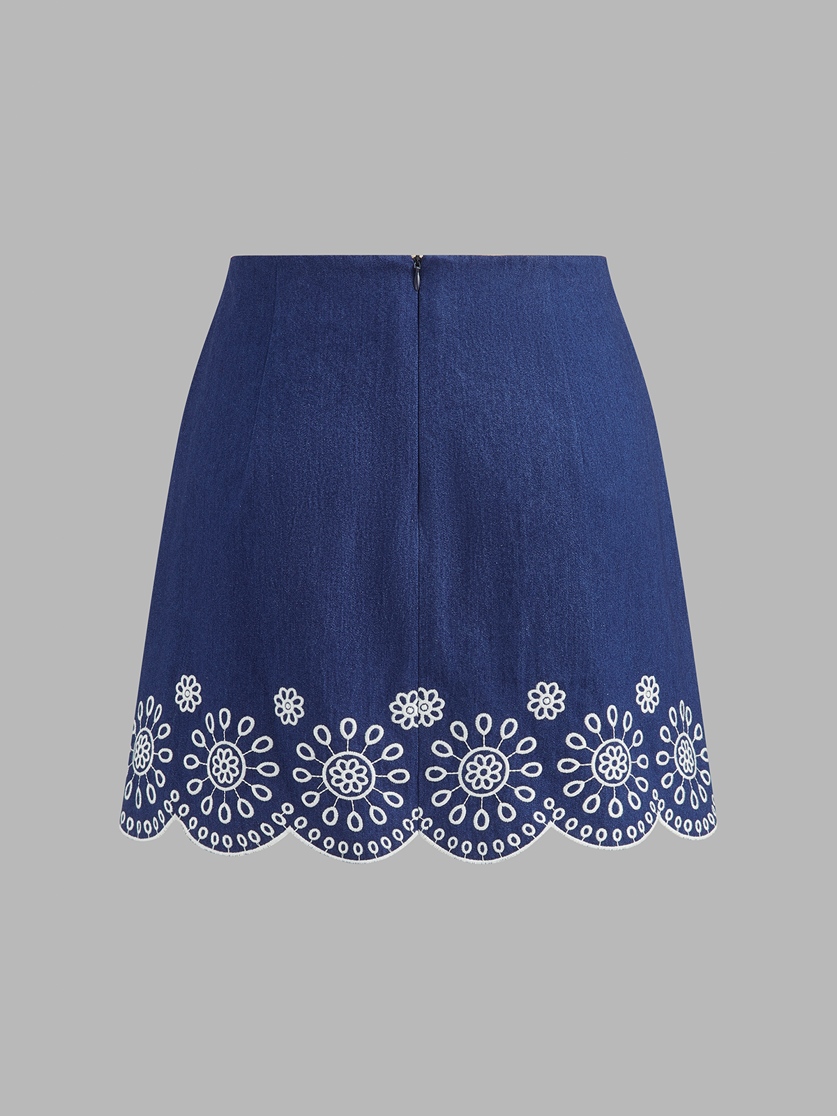 Embroidered Scalloped Two Piece Skirt Set for Women, Elegant Evening Wear