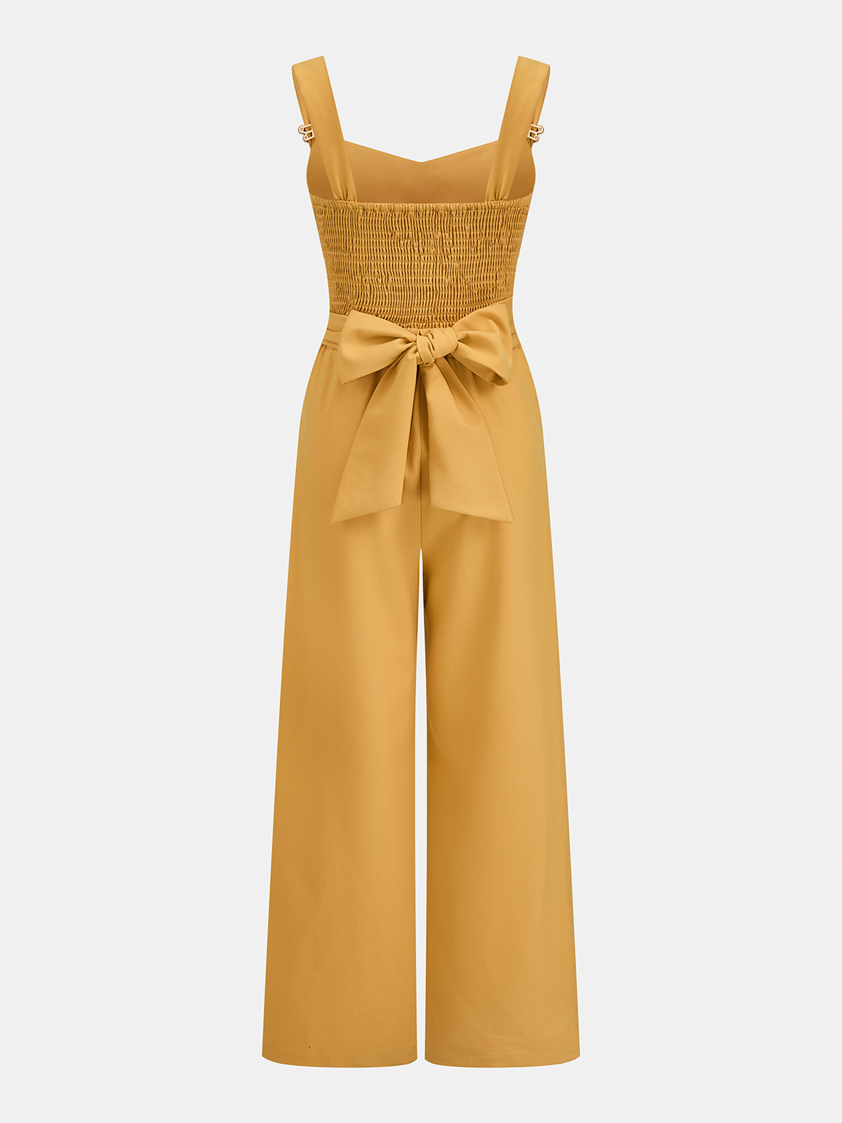 Cutout Bow Back Wide Leg Jumpsuit for Women Elegant Evening Wear