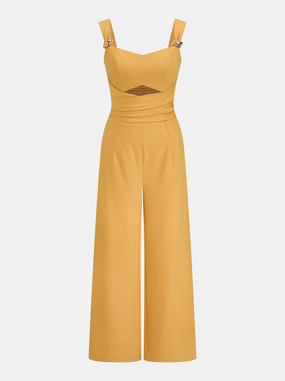 Cutout Bow Back Wide Leg Jumpsuit for Women Elegant Evening Wear