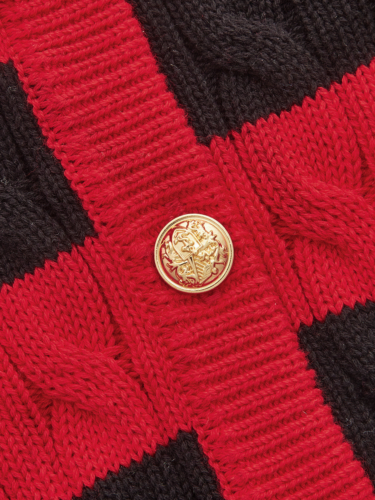 Striped Cable Knit Short Sleeve Cardigan with Button Front Closure