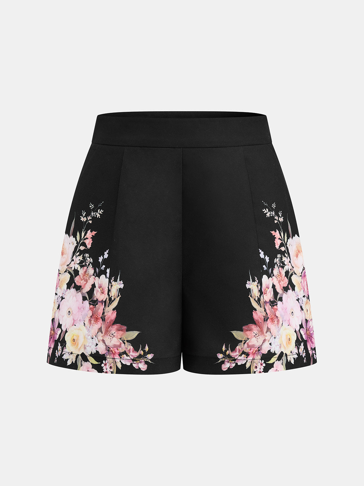 Floral Print Two Piece Shorts Set with Crop Top for Women