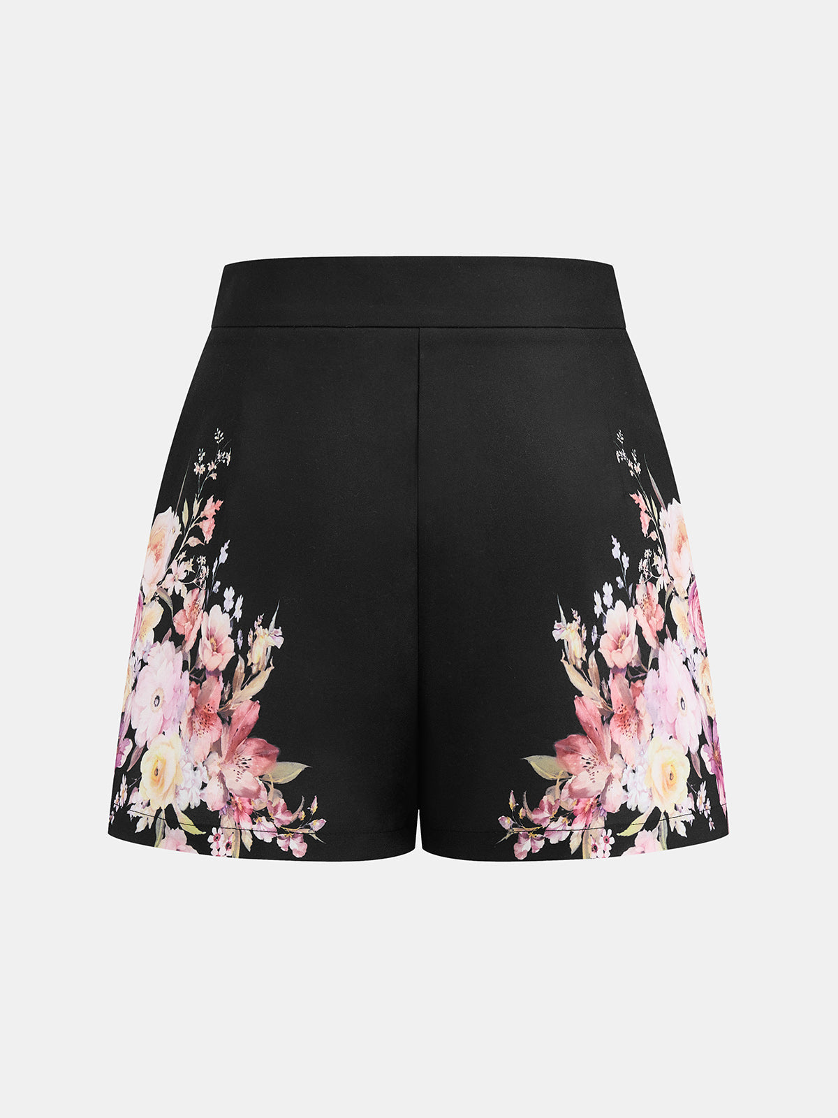Floral Print Two Piece Shorts Set with Crop Top for Women