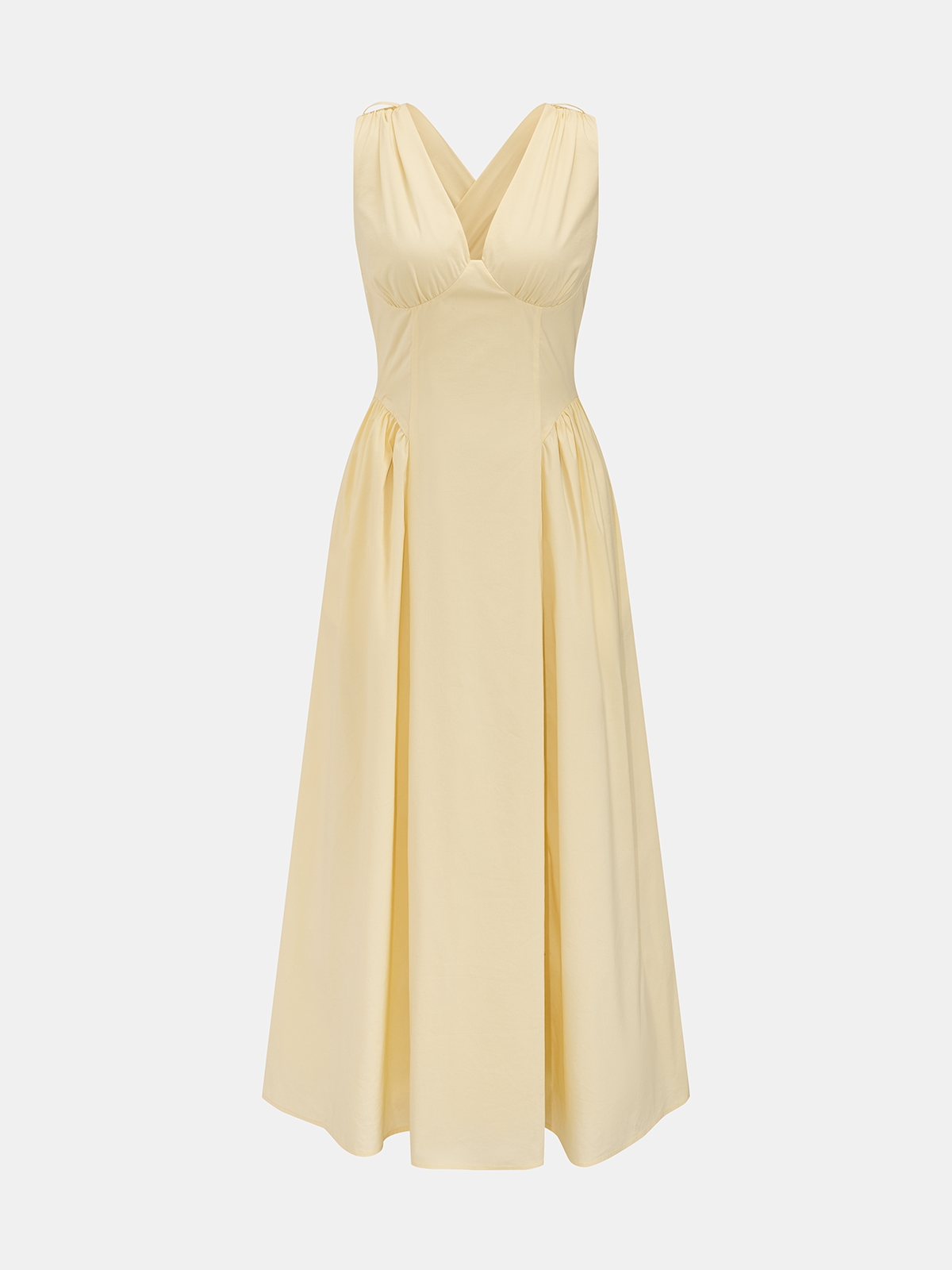 Cross Back Bow Strap Midi Dress with Adjustable Sash Closure