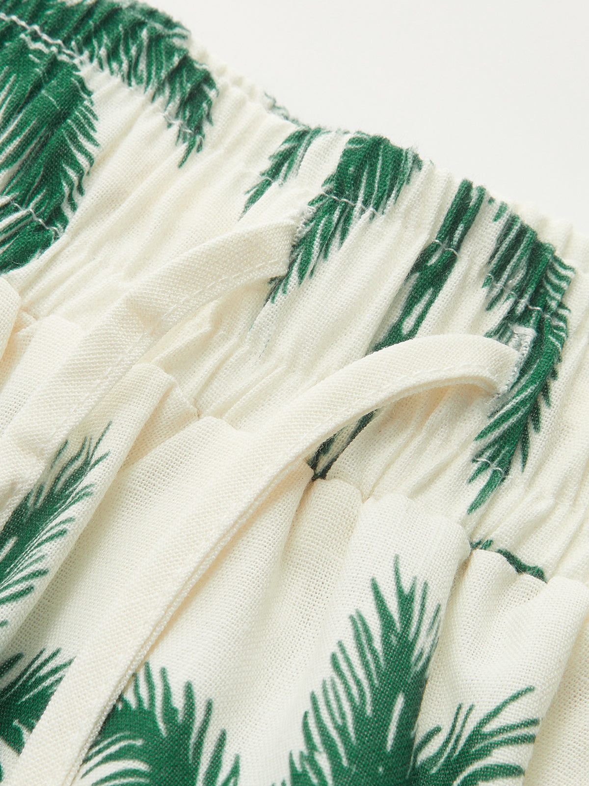 Tropical Print Halter Top & Drawstring Shorts Set for Beachwear