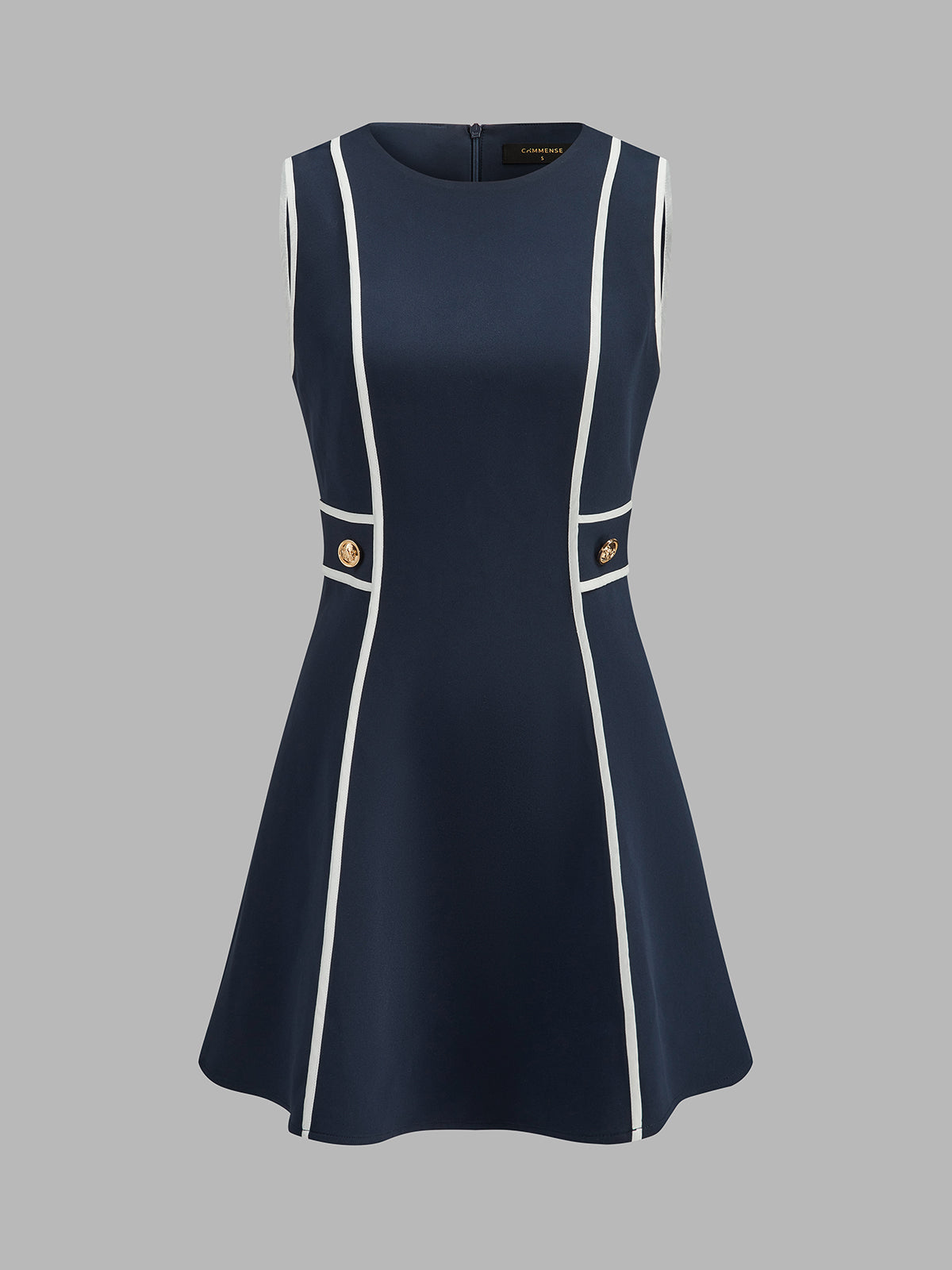 Contrast Piping Sleeveless Mini Dress for Women Casual Summer Wear
