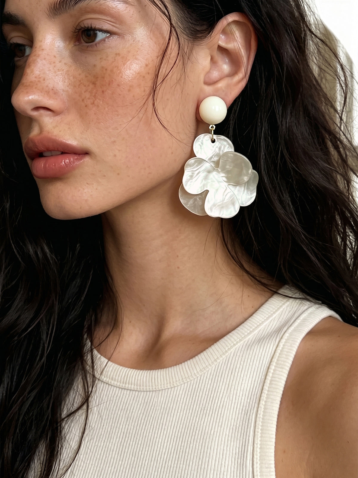 Large Floral Statement Earrings for Weddings and Events