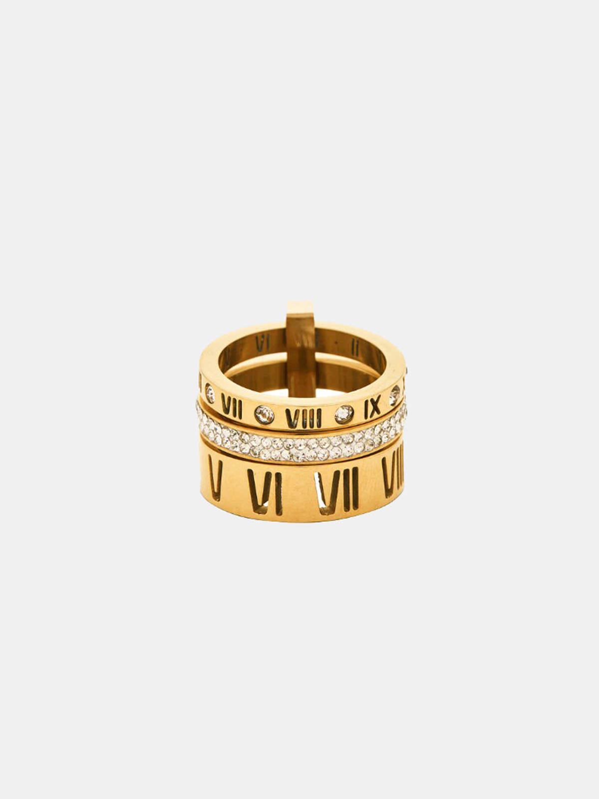 Roman Numeral Diamond Band Ring - Elegant Timeless Wedding Jewelry