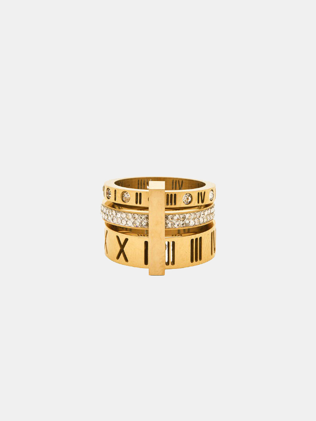 Roman Numeral Diamond Band Ring - Elegant Timeless Wedding Jewelry