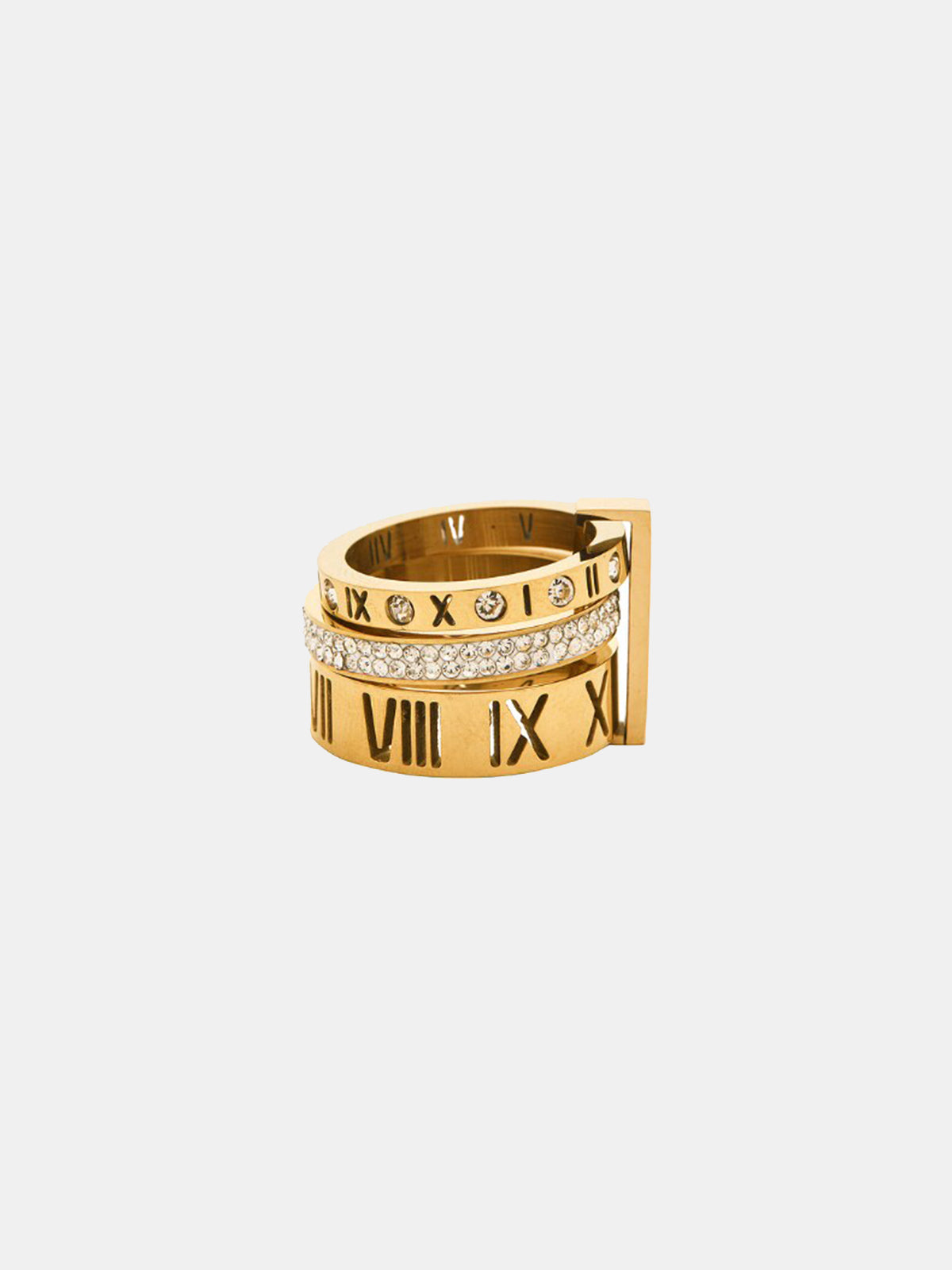 Roman Numeral Diamond Band Ring - Elegant Timeless Wedding Jewelry